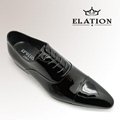 Simple Black Shiny Leather Mens Party Shoes