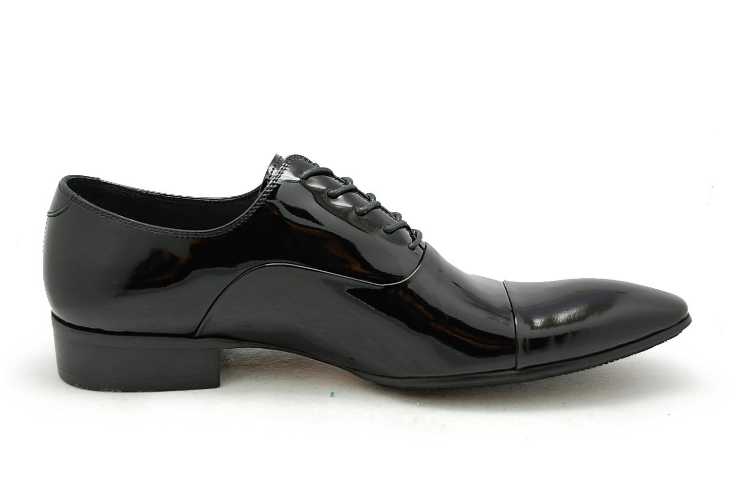 Simple Black Shiny Leather Mens Party Shoes 2