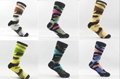 Camo crew socks,fashion sock,women's socks,Polyester socks,Sports socks