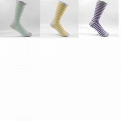 Lurex stripes socks Crew socks fashion sock women's socks Polyester socks