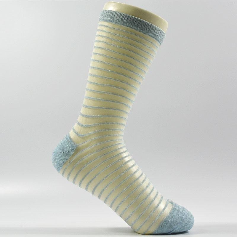 Glass yarn lurex crew socks Polyamide socks fashion sock fashion apparel women's 3