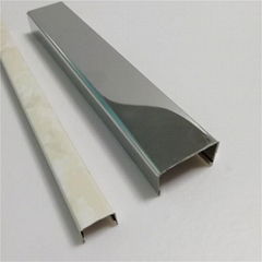 Foshan customized u shape edge trim hairline silver metal strip u channel trim