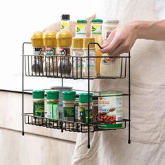 Iron art multi-layer seasoning rack kitchen supplies shelving table top floor se