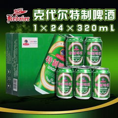 8°P山东德州克代尔特制啤酒1×24×320ml