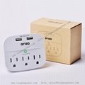 Wall Tap with Surge Protector 3 Outlets with 2 USB Charging (490 Joules) 5