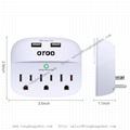 Wall Tap with Surge Protector 3 Outlets with 2 USB Charging (490 Joules) 6