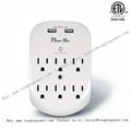 6 Outlets Surge Protector 2 USB Charging port 5 V 2.4 A ETL Certified Wall Tap W 1