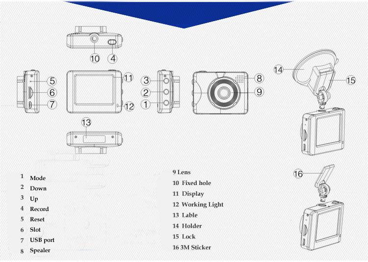 Portable G-sensor Car Driving Recorders Car Accessories Camcorder Dash Cam Full  5