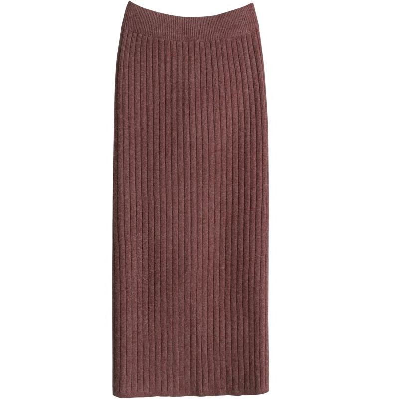 Mid-length knit skirt one-step skirt with full hips women autumn and winter high 2