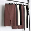 Mid-length knit skirt one-step skirt with full hips women autumn and winter high 3