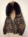 Lamb hair denim jacket women add velvet thickening winter Korean leopard print s 1