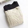 Autumn and winter women's loose twist thickened medium - length pullover sweater