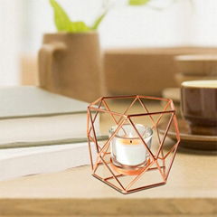 metal candle holder with glass