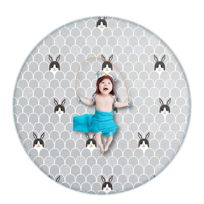 Soft PU foam waterproof baby crawling round indoor play mat 4