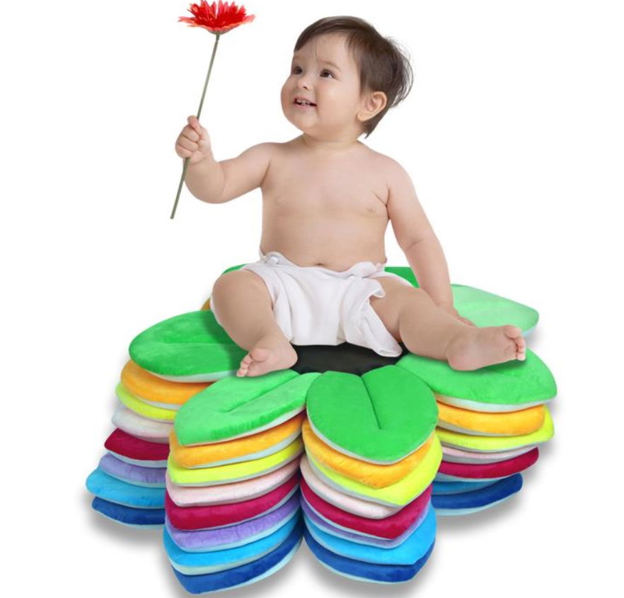 Soft Baby shower bath Mat Soft sunflower Foldable cushion 3