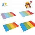 PU leather + XPE foam folding gymnastic play mat with fence for baby 5