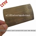 Custom Linen Copper Engraved Metal Business Cards With Your Own Design 3