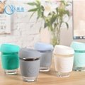 Fancy Glass Water Cup with Silicone Rubber Sleeve, Sports Water Cups