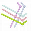 Silicone Replacement Straws Color Drinking Straws recyclable bent sucker 2