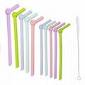 Silicone Replacement Straws Color Drinking Straws recyclable bent sucker