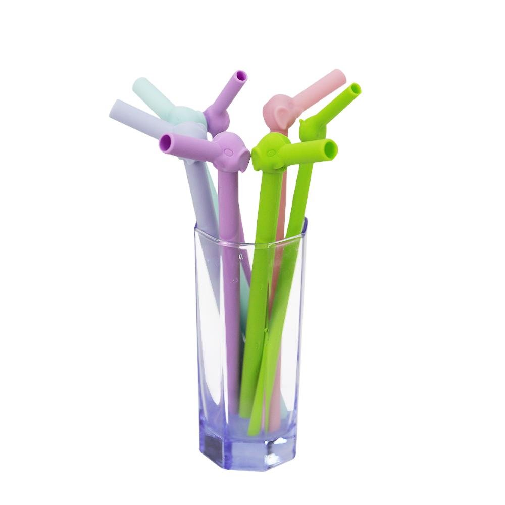 Silicone Replacement Straws Color Drinking Straws recyclable bent sucker 4