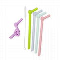 Silicone Replacement Straws Color Drinking Straws recyclable bent sucker 5