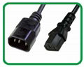 Heavy Duty C14 to C13 Computer Power Extension Cord set XR-602+XR-501 1