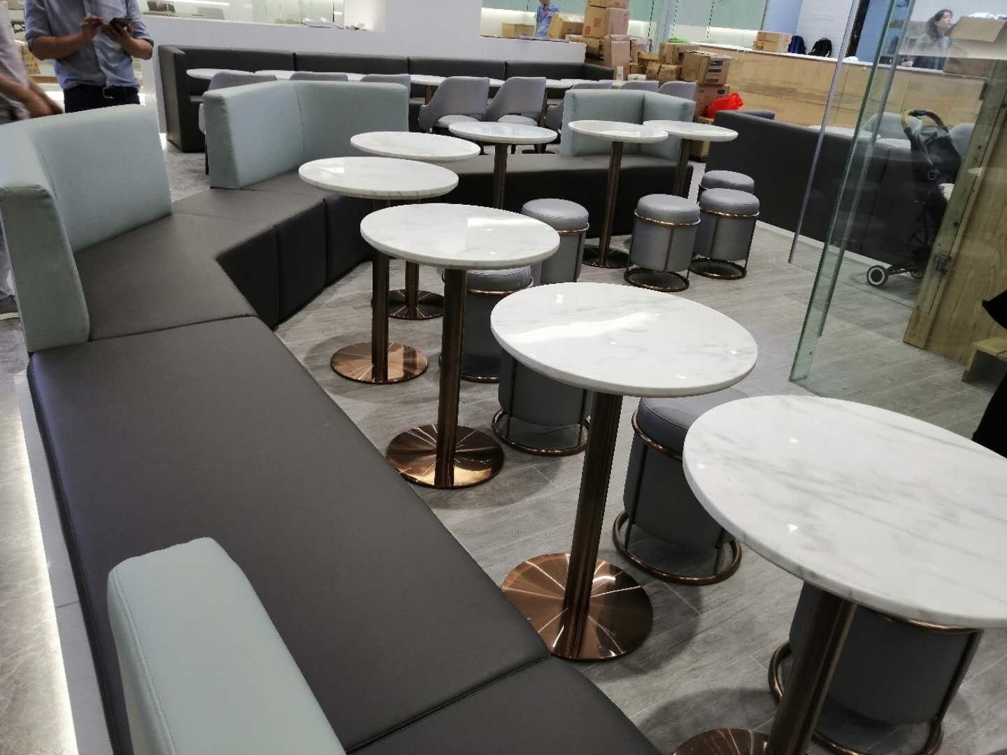 COCO都可奶茶店餐桌椅供應商高檔大理石小圓桌定做 2