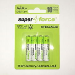 Super Alkaline Batteries LR03 AAA 4 Pack