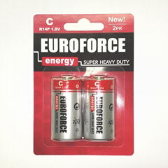 Super Heavy Dudy R14 C size Zinc Manganese Dry Battery