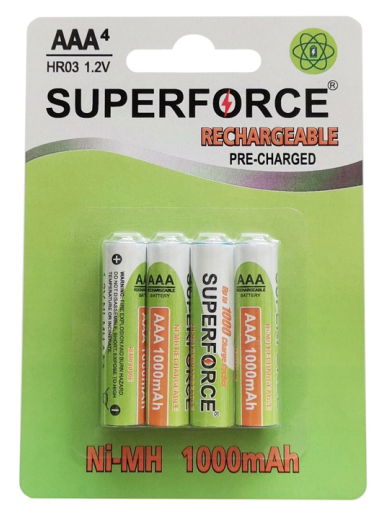 Ni-MH AAA 1000mAh Rechargeable Batteries 