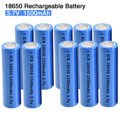 Li-Ion ICR18650 3.7V 1500mAh Rechargeable Battery