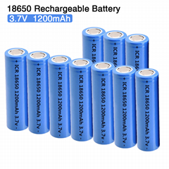 Li-Ion ICR18650 3.7V 1200mAh Rechargeable Battery