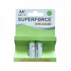 Super Alkaline LR6 AA 2pcs Paper Blister Card