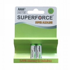 Super Alkaline LR03 AAA 2pcs Paper Blister Card