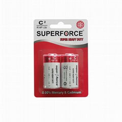 R14P C size Zinc Carbon Battery Blister 2