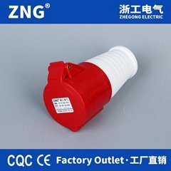 16A4P IEC60309 Portable Industrial Socket with 3-phase-4-wire Cable Entry