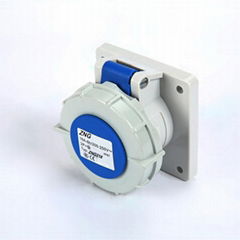 3 pin 230v 16a industrial socket flush-mount