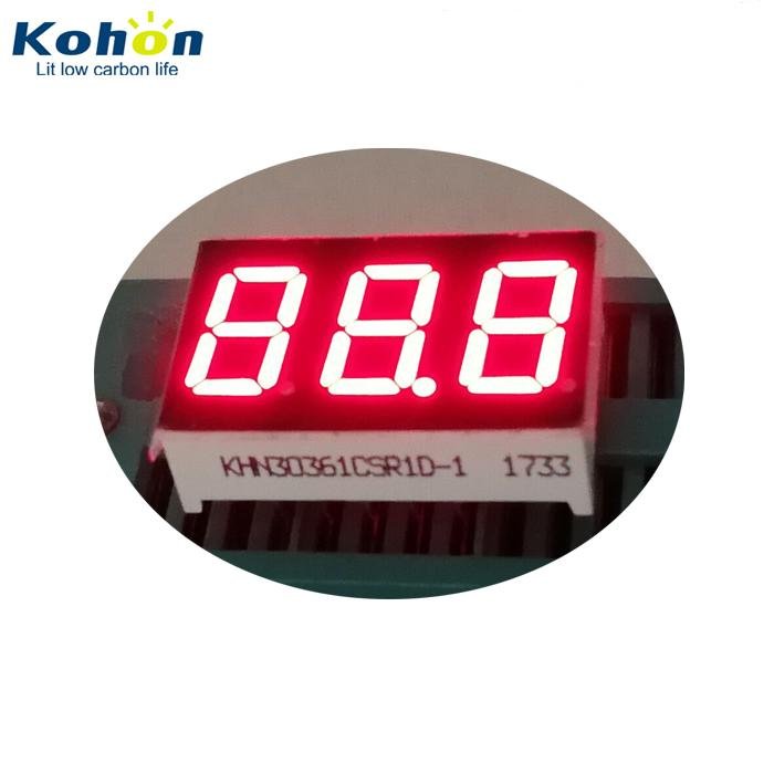 Small 0.36 inch RED anode 3 digit 7 segment led digital display 2