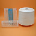 Ne 50/2 50/3 Hubei Yarn raw white plastic tube virgin bright 100% spun polyest