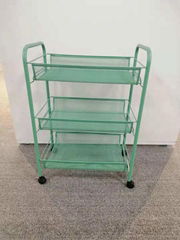 Three layer storage food shelf kitchen trolley cart