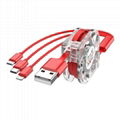 3 in 1 Retractable USB Mobile Phone Charge Cable