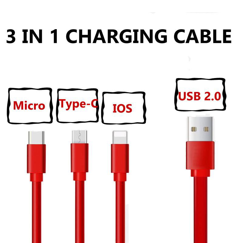 3 in 1 Retractable USB Mobile Phone Charge Cable 2