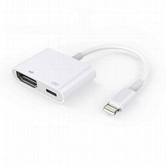 2 in1 Lightning 8 Pin Male to HDMI Adapter