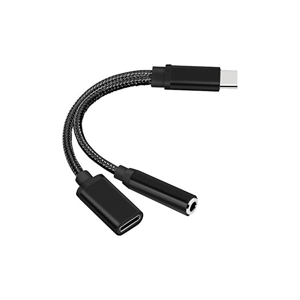 2 In 1 USB Type C Charging Cable Type-C Convertor 3.5mm Audio Headphone Adapter