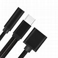 2 In 1 USB Type C Charging Cable Type-C Convertor 3.5mm Audio Headphone Adapter 3