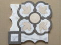 White marble water jet mosaic tiles