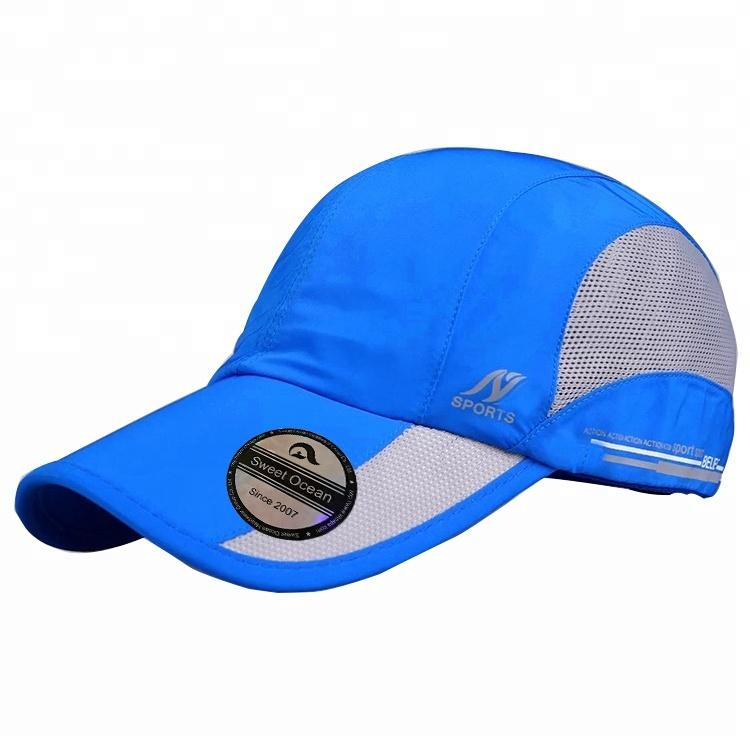 Custom Logo Printed Mesh Running Hats Dry Fit Sport Run Cap BKH003 Sweet ocean (China
