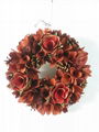 Red woodcul wreath for chirstmas