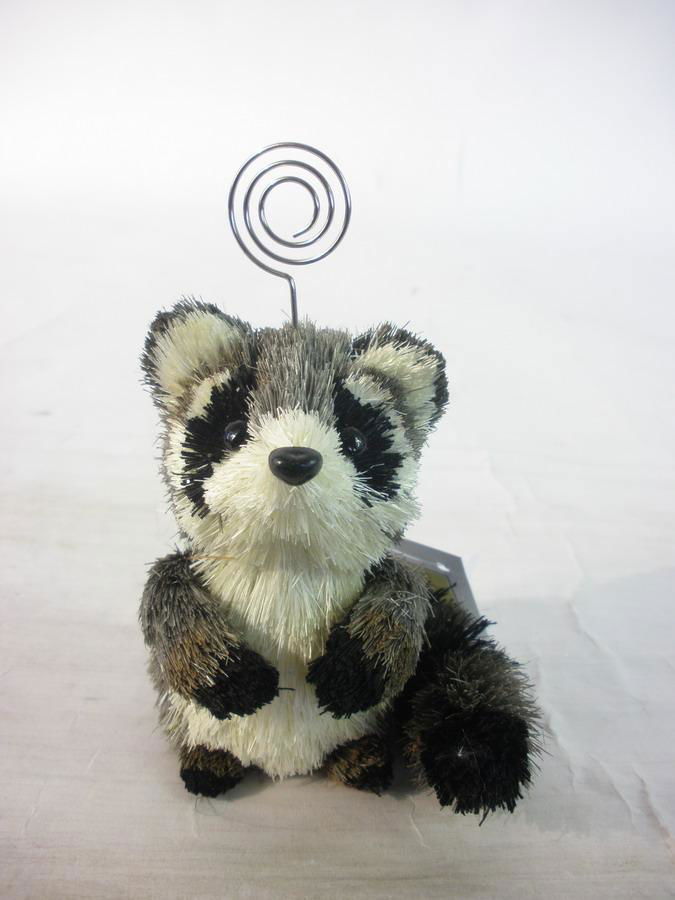 Sisal raccoon namecard holder memo clip fall decoration